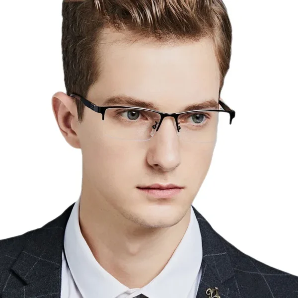 Men's Half Frame Photochromic Glasses Women Trendy Business - Image 4