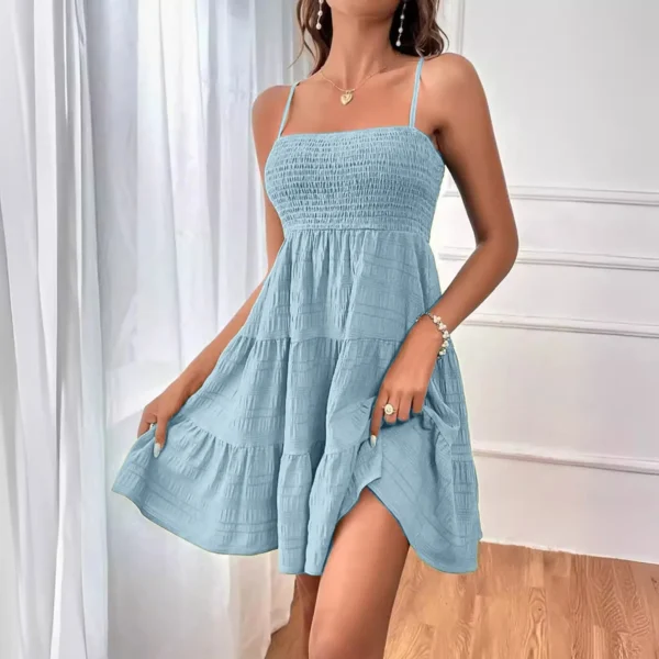 Women Short Dress Sleeveless Summer - Image 3