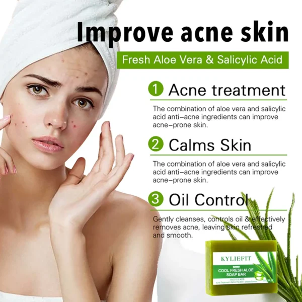 Aloe Vera Whitening Soap, Remove Acne, Pimples, - Image 2