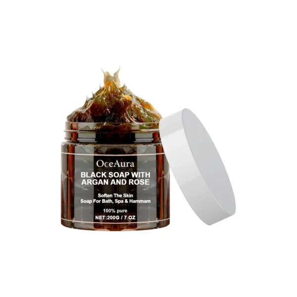 Black Soap With Argan And Rose lack Beldi Soap Ideal For Dead Skin Remover - Image 5