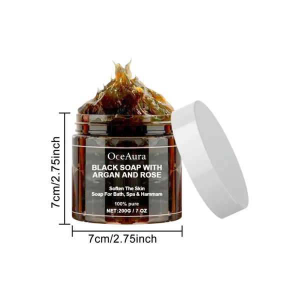 Black Soap With Argan And Rose lack Beldi Soap Ideal For Dead Skin Remover - Image 6