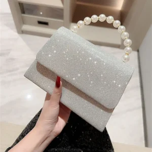 Luxury Purse Gold Bright Silk Evening Bag Women