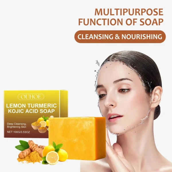 Lemon Turmeric Kojic Acid Brightening Soap - Image 3