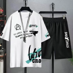 Mens Summer Two-Pieces Outfit Short Sleeve