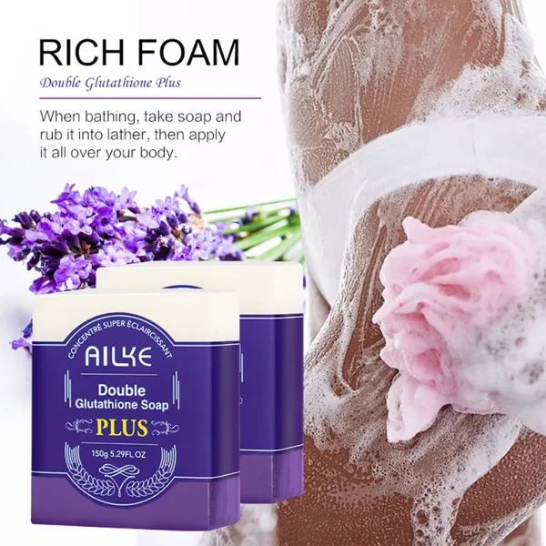 Lightening Soap Bar, With Organic Glutathione & Lavender, For Face, - Image 3