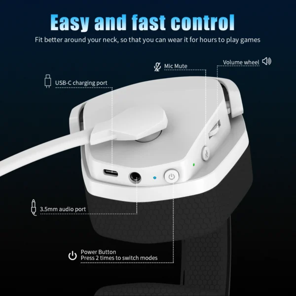 Wireless Gaming Headset 5ms Low Latency 7.1 - Image 4