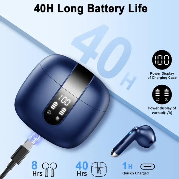 Wireless Earbuds, Bluetooth 5.3 Earbuds Stereo Bass, - Image 6