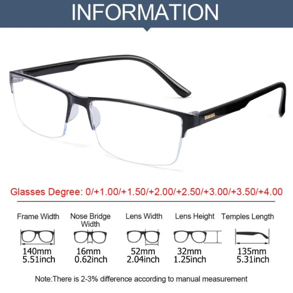 Glasses Men Women High Quality Half-frame - Image 6