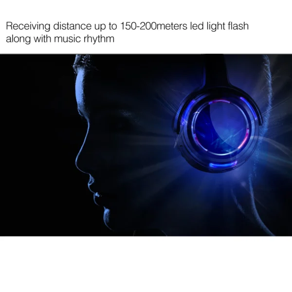 Wireless Headphone Headset with Led Flashing Light - Image 5