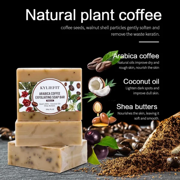 Arabica Coffee Exfoliating Soap Bar, Deep Cleaning, Moisturizing, - Image 4