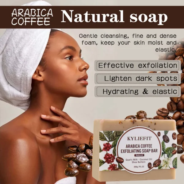 Arabica Coffee Exfoliating Soap Bar, Deep Cleaning, Moisturizing, - Image 5