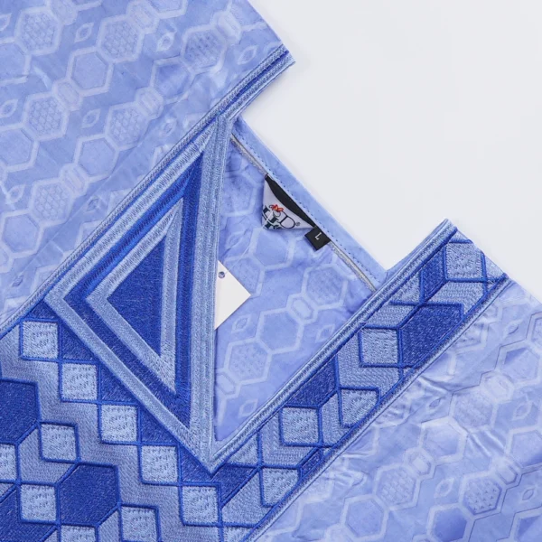 African Tradition Clothes For Kids Boys Blue Long Sleeve - Image 5