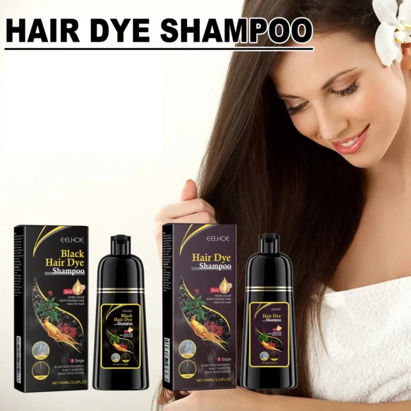 Natural Plant Hair Dye Shampoo 3 in 1 Hair Color Shampoo for Gary Hair - Image 2