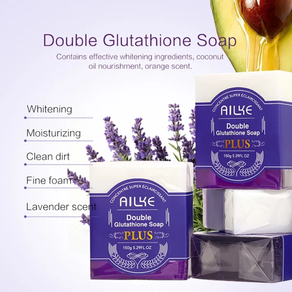 Lightening Soap Bar, With Organic Glutathione & Lavender, For Face, - Image 2