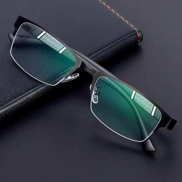 Metal Anti-blue Light Reading Glasses Men Business Eyewear - Image 2