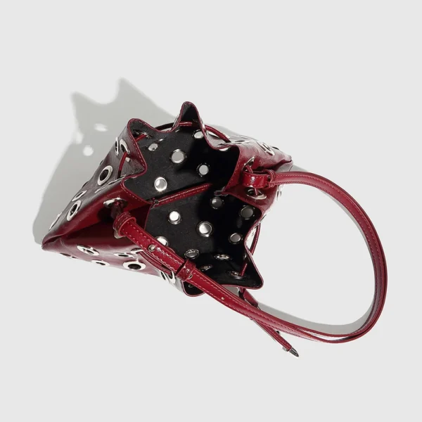 Women Rivet Bucket Handbag Large Capacity - Image 4