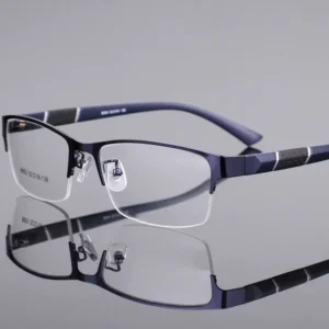 Metal Anti-blue Light Reading Glasses Men Business Eyewear