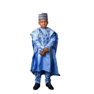 African Tradition Clothes For Kids Boys Blue Long Sleeve