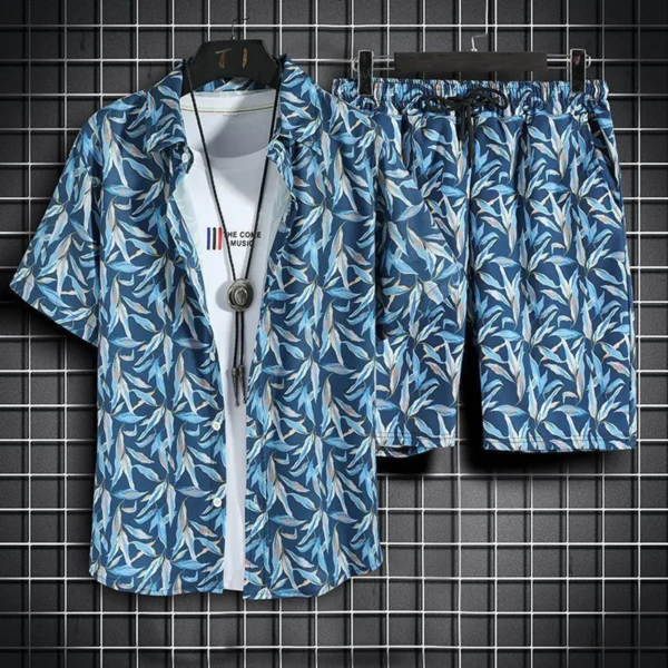 Printing Mens Summer Set 2pc Casual - Image 2