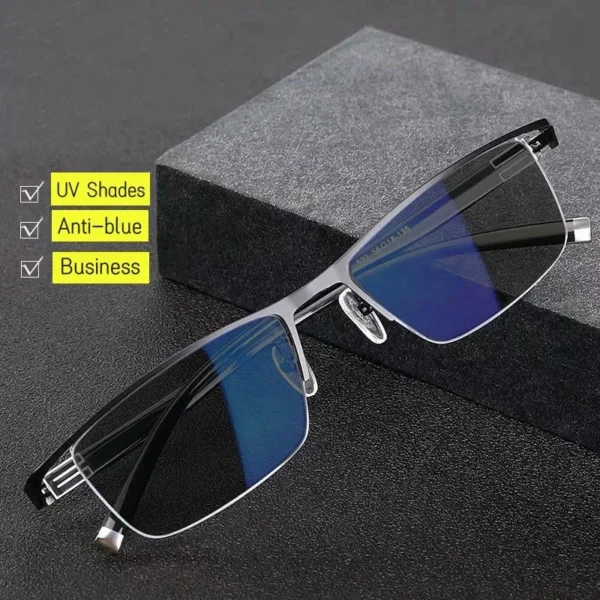 Men's Half Frame Photochromic Glasses Women Trendy Business - Image 2